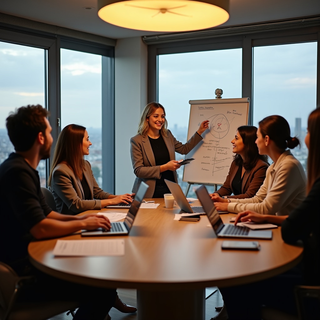 Finance education session with participants reviewing urban development concepts